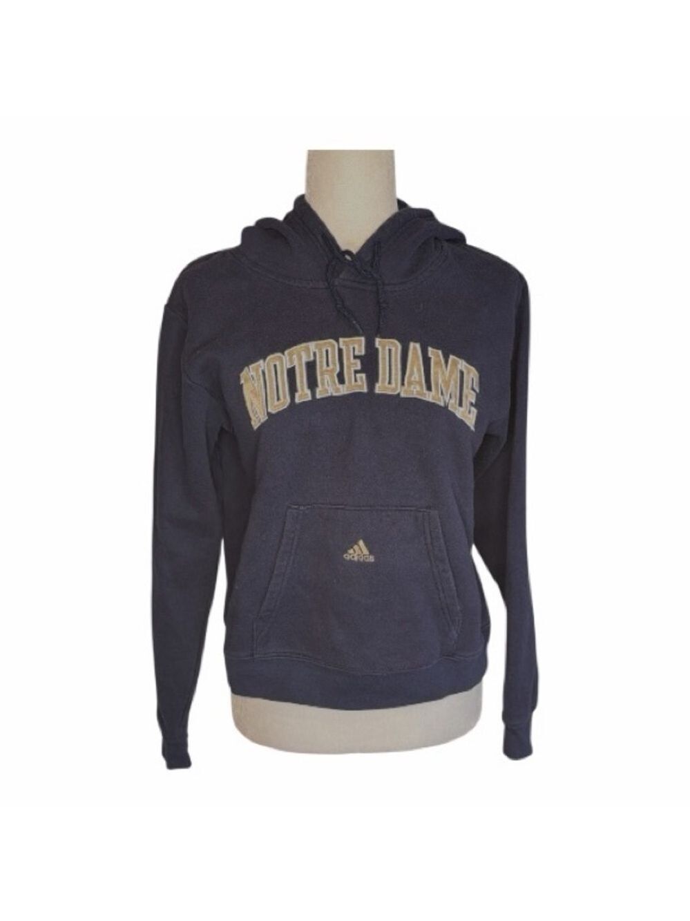 Adidas Women's Navy Notre Dame Hoodie with Kangaroo Pouch